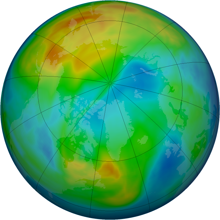 Arctic ozone map for 09 December 2005